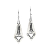 AE-1181-MOP Sterling Silver Fancy Shape Earring With Mother Of Pearl Jewelry Bali Designs Inc